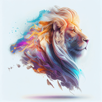 Artistic watercolour style Lion